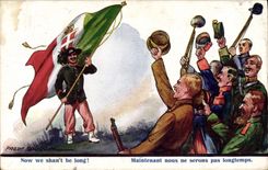 CPA Fantaisie Now we shan't be long Militaria Italie Fred Spurgin 