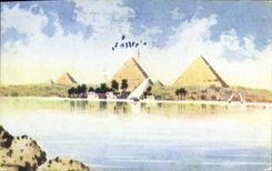CPA The Giza Pyramids At Nileflood Pyramides