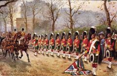 CPA Military In London Highlanders Militaria 