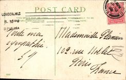 Barco del St Pauls Londres del puente de Blackepiars de la POSTAL de la VENDIMIA