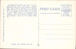 VINTAGE POSTCARD Singer Buliding And Leaves Financial District New York Off