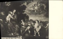 CPA Firenze Galleria Pitti Riposo In Egitto Van Dyck
