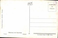 POSTAL Madonna Del Granduga Firenze Raffaello de la VENDIMIA