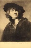Galleria Pitti Firenze de Van Rembrandt Autoritratto de la POSTAL de la VENDIMIA