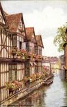 VINTAGE POSTCARD Old Canterbury & To rivet Stour