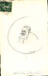 CPA Dessin a la main Homme a la moustache Cabinot 