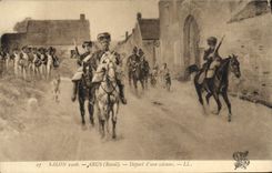 VINTAGE POSTCARD Living room 1906 Arus Departure Of a Militaria Column