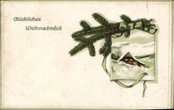 VINTAGE POSTCARD Gluckliches Weihnachtsfeft