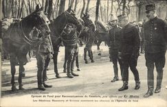 Prueba básica de la POSTAL de la VENDIMIA para los reconocimientos de los precios de oferta de la caballería por la mañana Maunoury Bridoux Militaria