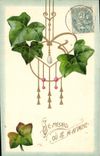 VINTAGE POSTCARD Fantaisie Flowers Vine I Die Or I Stick