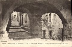 VINTAGE POSTCARD Surroundings Of Menton Sainte Agnes Vieille Street Sarrrasine