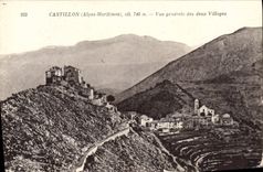 VINTAGE POSTCARD Castillon View Of the Two Villages