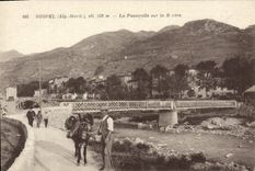 VINTAGE POSTCARD Sospel the Footbridge On Bivera Man and his ass Mule