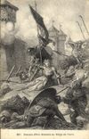CPA Jeanne d'Arc Blessee Au Siege De Paris