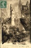 CPA Les Fresques Du Pantheon Jeanne d'Arc brulee a Rouen en 1431 Lenepveu