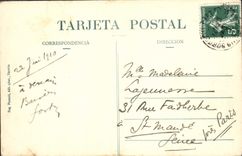 POSTAL Bullfight De Toros Arrastre Del Toro Bull de la VENDIMIA