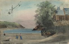 CPA St Brelade's Jersey (dessin a la main de E Hubert ) unique 