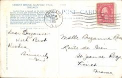 VINTAGE POSTCARD Cement Bridge Garfield Park Chicago