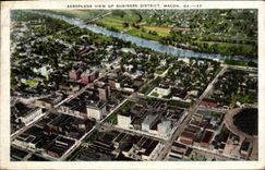 VINTAGE POSTCARD View Airplane Off Business District Mason