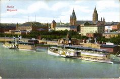 VINTAGE POSTCARD Mainz Mainz Boat