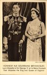 CPA Honneur Aux Souverains Britanniques Leurs Majestes le Roi George VI et la reine Elizabeth