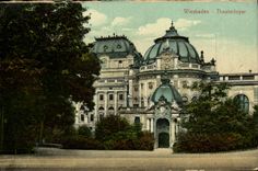 POSTAL Wiesbaden Theaterfoyer de la VENDIMIA