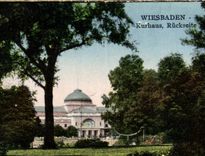 POSTAL Wiesbaden Kurhaus Ruckseite de la VENDIMIA