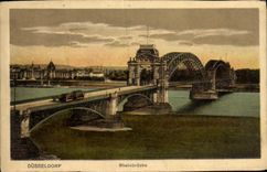 VINTAGE POSTCARD Dusseldorf Rheinbrucke