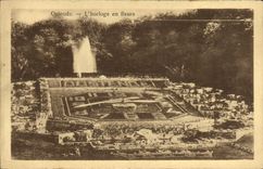 VINTAGE POSTCARD Ostend the Clock in Flowers