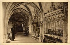 VINTAGE POSTCARD Abbey Of Wandrille Saint the wash-hand basin and the door of the refectory