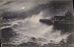 VINTAGE POSTCARD Storm off Margate