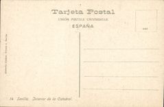 VINTAGE POSTCARD Sevilla Interior of Catedral