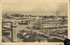 CPA Alger Les Gares Maritimes et les Batiments des Cies Transatlantique et Mixte Bateaux