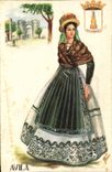 VINTAGE POSTCARD Woman Spain Avila Folklore