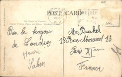 POSTAL Londres de la VENDIMIA la torre apagado