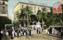 CPA Alger Le Marche aux Fleurs La rue Bab El Oued