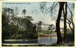 VINTAGE POSTCARD Nottingham University Lake