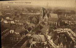VINTAGE POSTCARD Courtrai Panorama on Beguinage