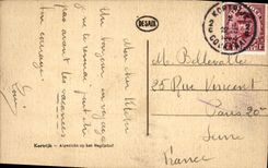 VINTAGE POSTCARD Courtrai Panorama on Beguinage