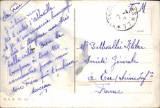VINTAGE POSTCARD Mainz Rheinufer Boat