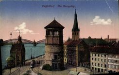 VINTAGE POSTCARD Dusseldorf Am Burgplatz