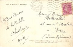 VINTAGE POSTCARD La Rochelle Left the Port Boats