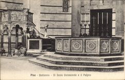 CPA Pisa Battistero Il Fonte Battesimale e il Pulpito