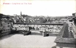Collar Tre Ponti de Arno del pulmón de Firenze de la POSTAL de la VENDIMIA