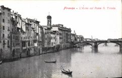 CPA Firenze L'Arno Col Ponte S Trinita