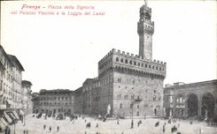 Collar Palazzo Vecchio E de Della Sinoria de la plaza de Firenze de la POSTAL de la VENDIMIA la logia Dei Lanzi