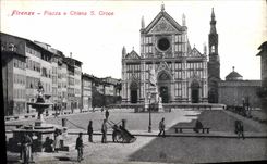 Plaza E Chiesa S Groce de Firenze de la POSTAL de la VENDIMIA