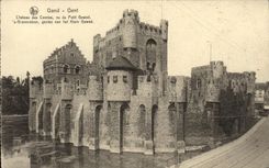 VINTAGE POSTCARD Ghent Castle Of the Counts Vu Of Small Gewad