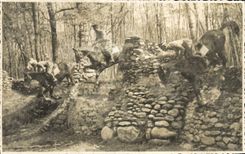 Postal photo soldados de Miliaria de los jinetes de Monti Pinerolo