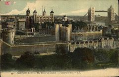 POSTAL Londres de la VENDIMIA la torre de la opinión general de Londres